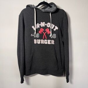 In N Out Burger Grey Patch Logo Pullover Sweater Sweatshirt Hoodie Unisex XS